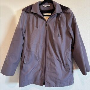 Women’s London Fog Soft Purple Rain Coat With Removable Lining And Hood S 9/10